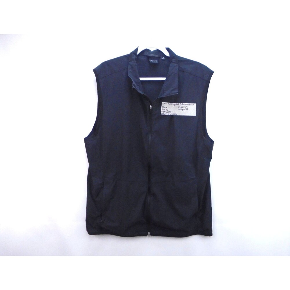 Dunning Golf Vest Mens XL Black Full Zip Performance Lightweight Wind Jacket L